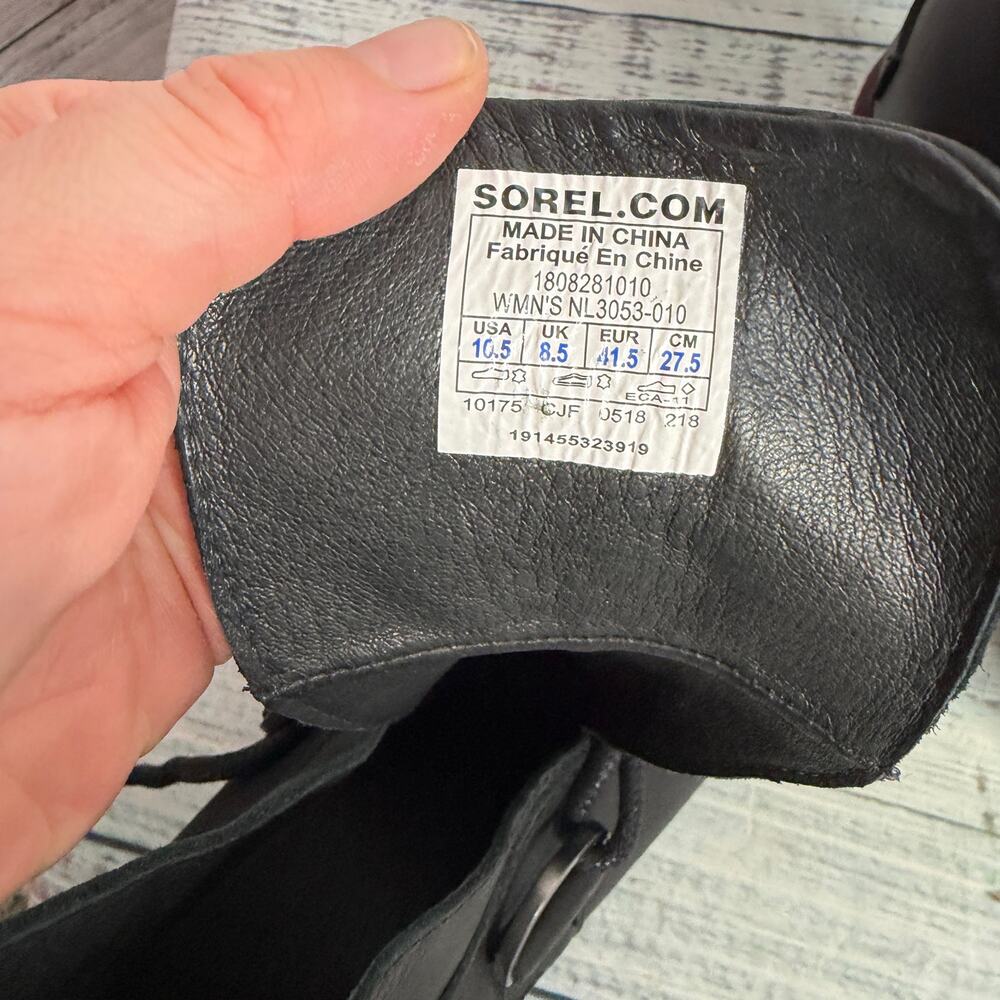 Sorel Margo Lace Wedge  Ankle Boots In Black Sz 10.5 - Picture 5 of 5